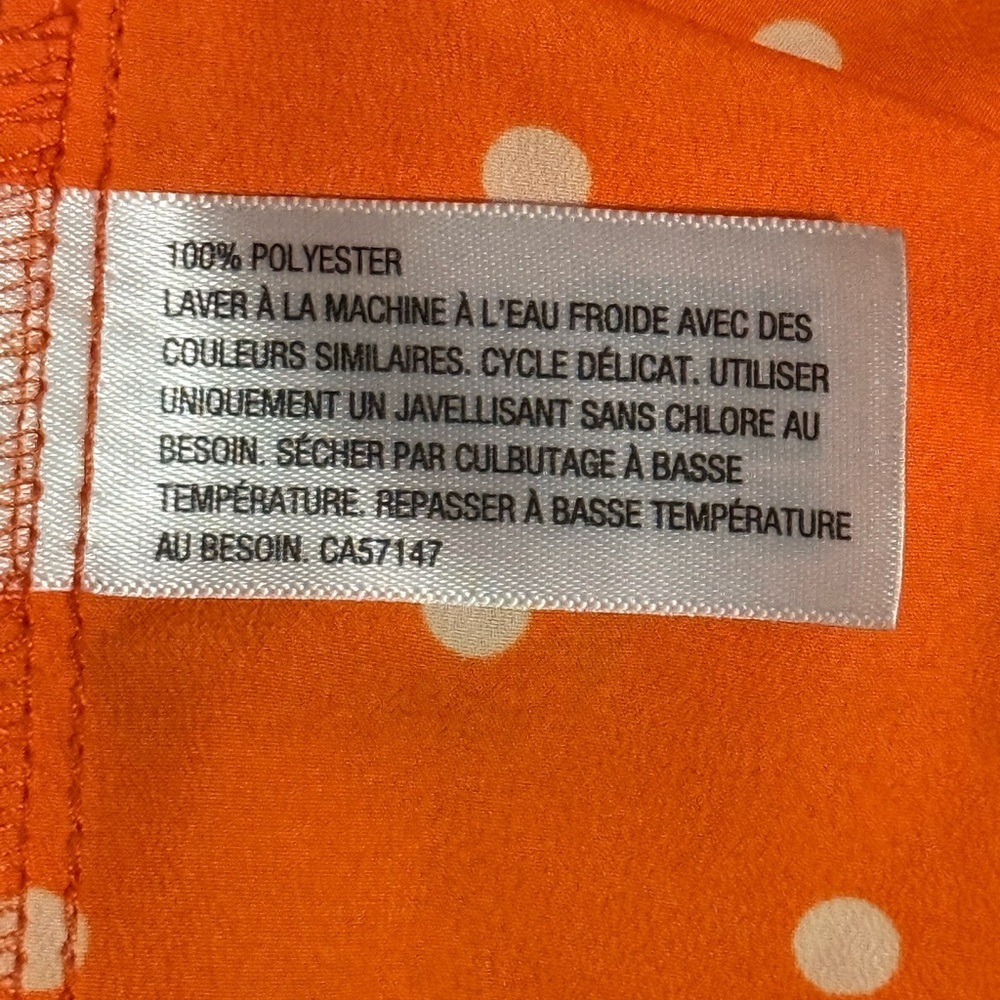 Merona Mini Dress Orange White Polka Dots Sleeveless Size M - Picture 6 of 6